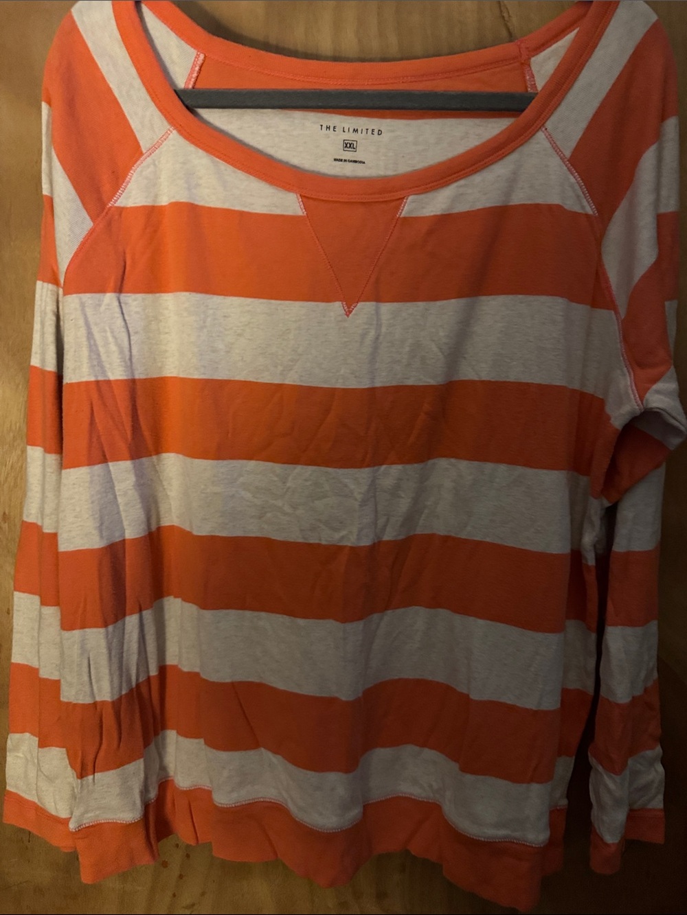 The Limited Orange and Cream Striped Lightweight sweater xxl